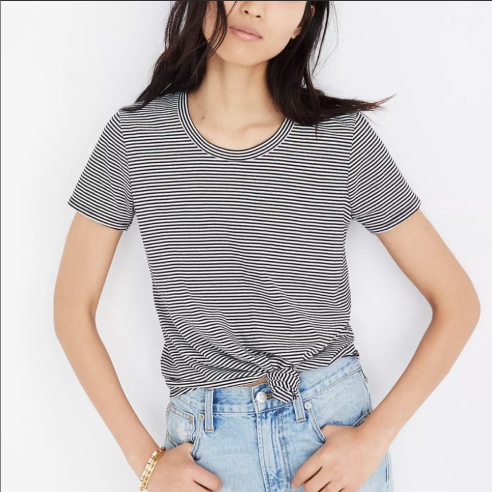 Madewell knot front tee in stripe